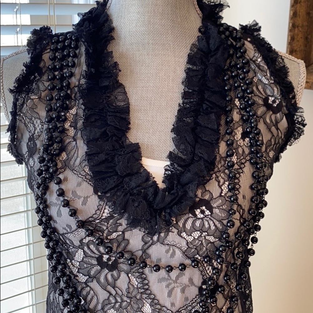 GIVENCHY black and white lace overlay dress - Picture 5 of 13